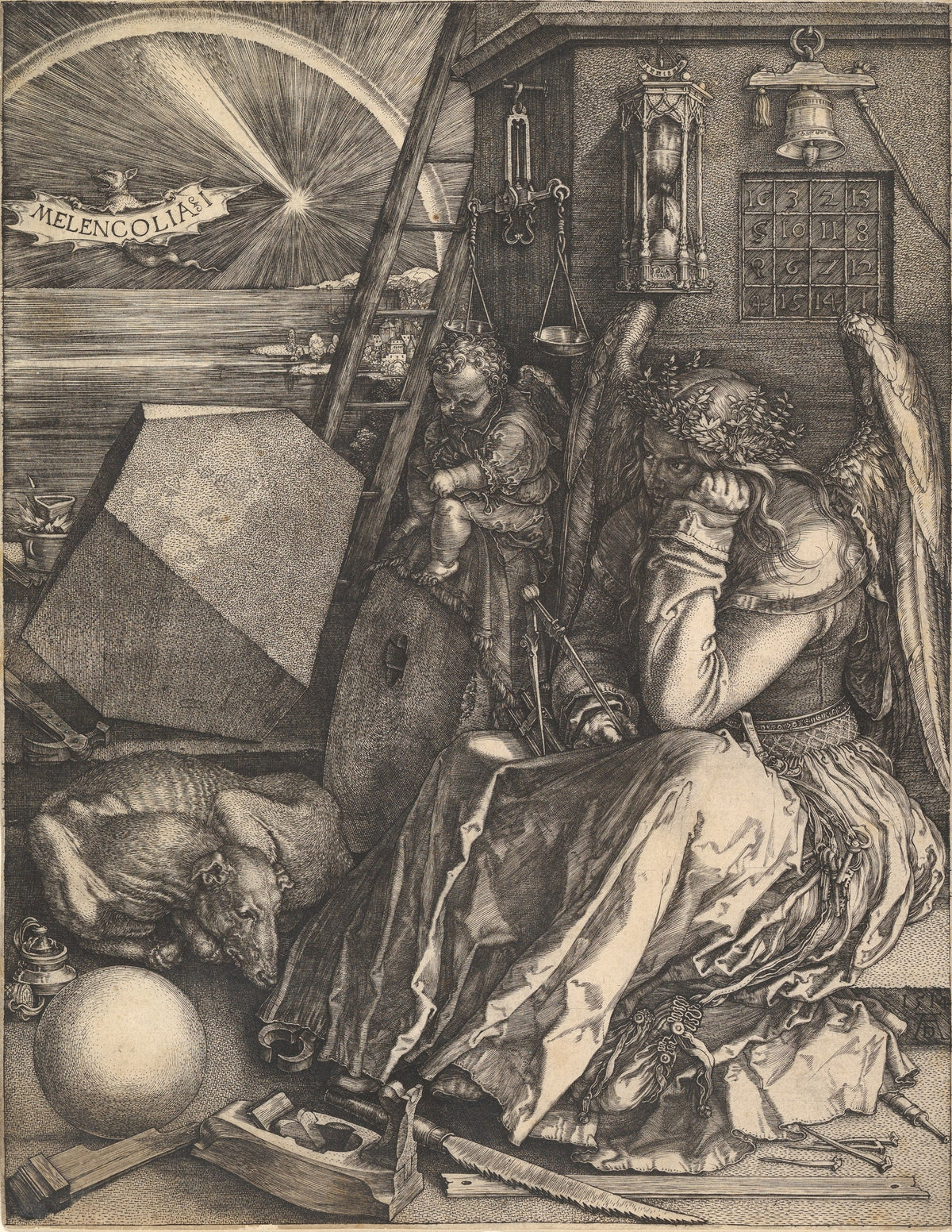 Melencolia I by Albrecht Dürer, 1514 engraving