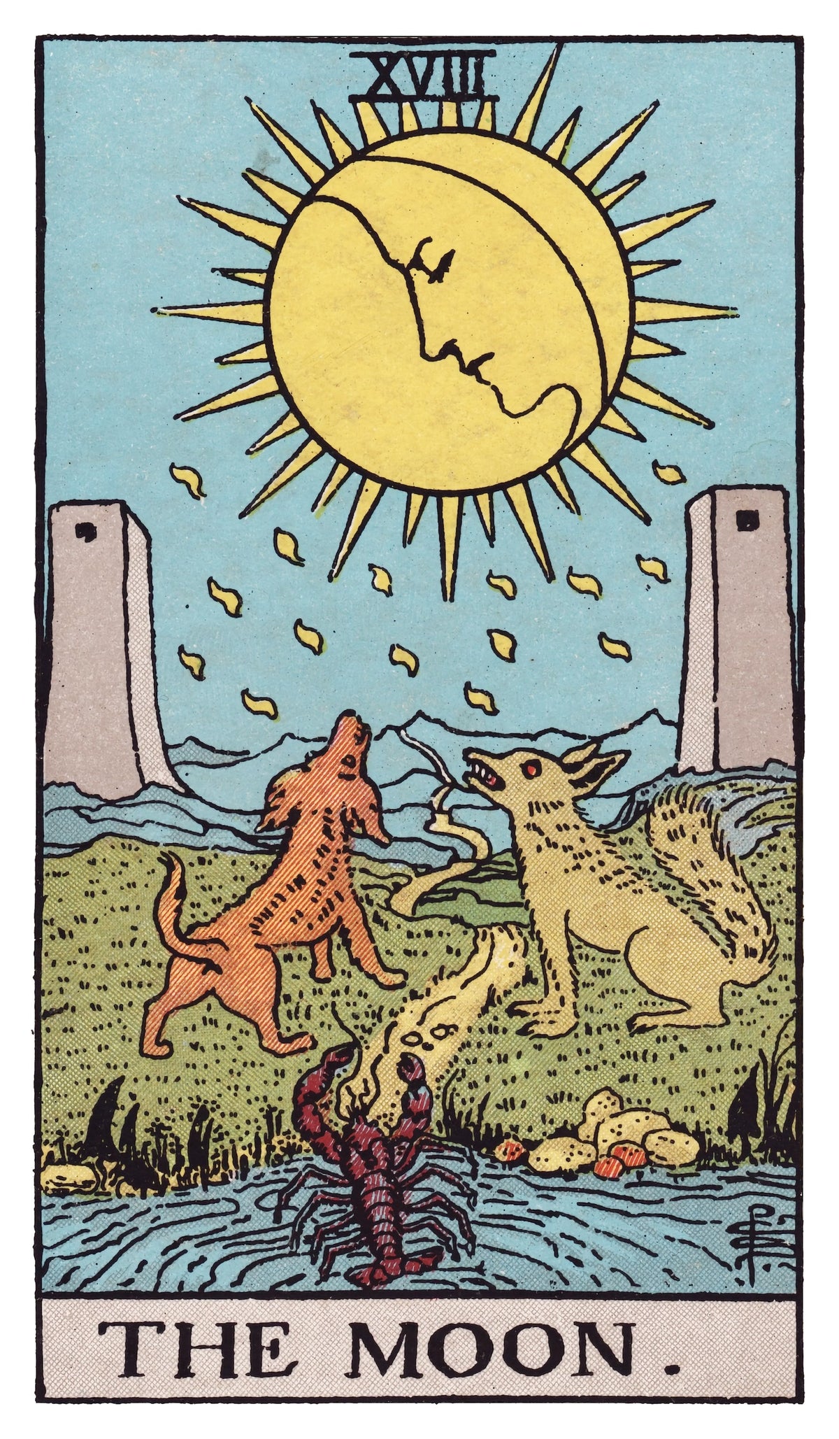 The Moon tarot card artwork