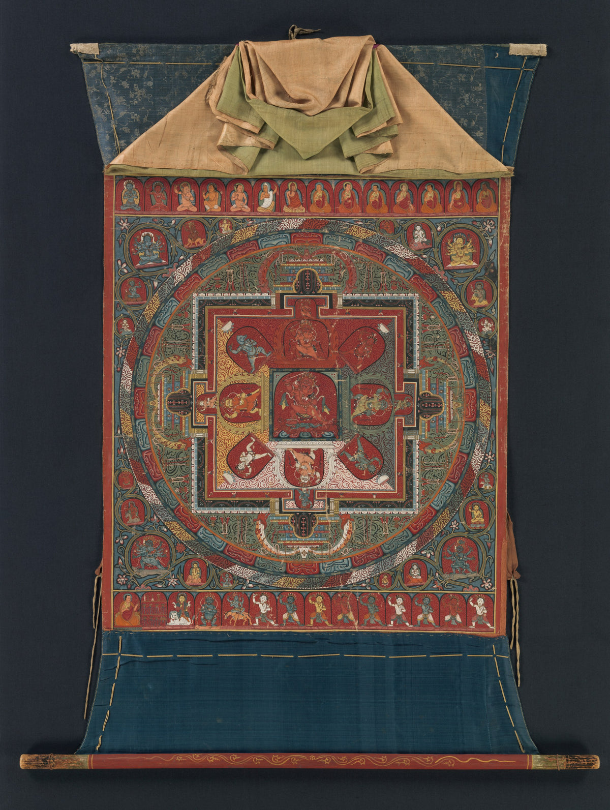 Mandala of Raktayamari by Mikyo Dorje, Tibetan thangka