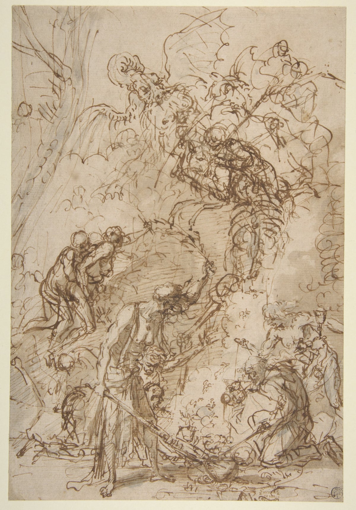 Witches' Sabbath by Salvator Rosa, drawing