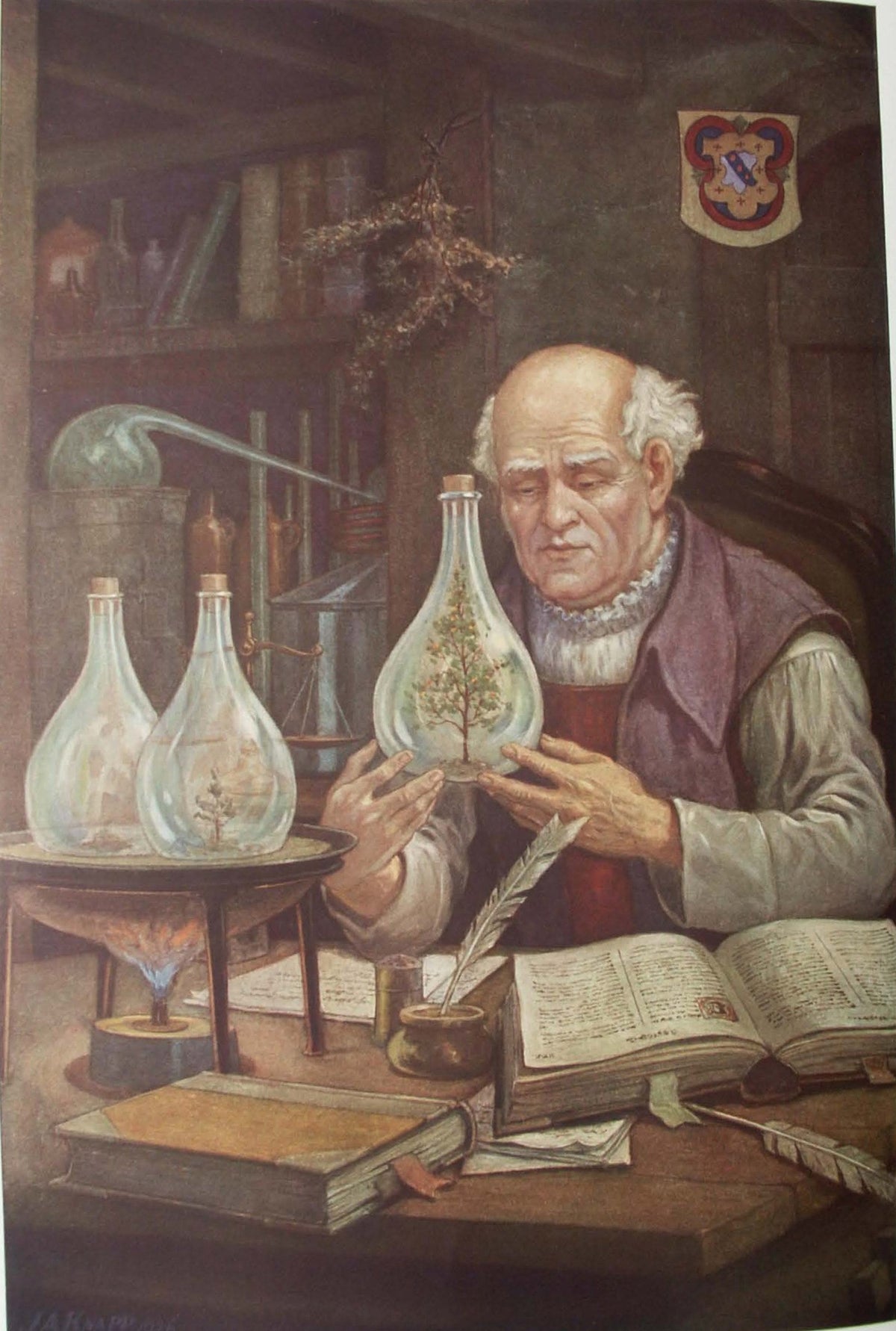 Paracelsus and the Flasks Banner Flag (original artwork)