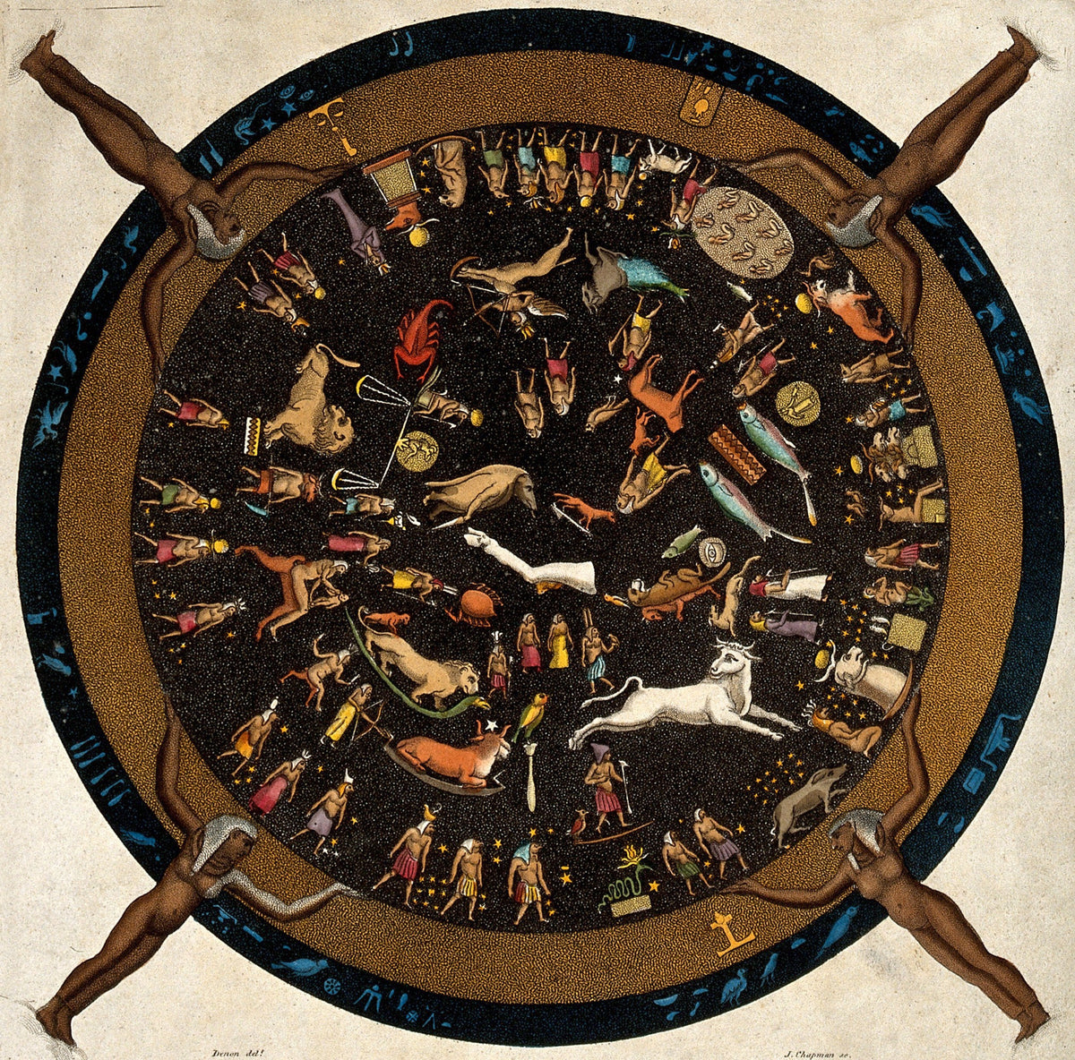 Egyptian Zodiac of Dendera Altar Cloth (original artwork)