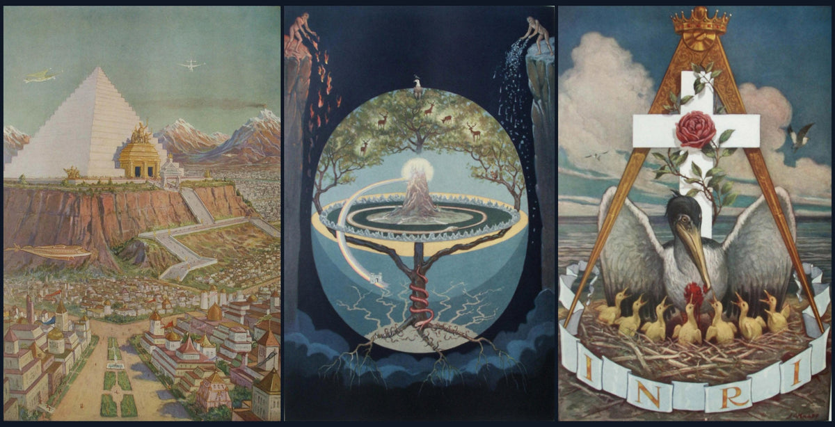 Atlantis, Yggdrasil and the Rose Croix Desk Mat (original artwork)