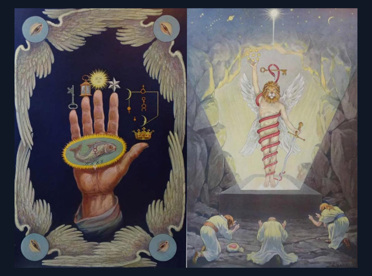 Hand of the Mysteries and Mithra as Kronos Wall Tapestry (original artwork)