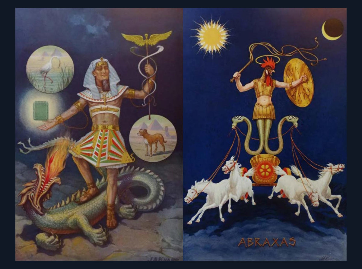 Hermes Trismegistus and Abraxas Wall Tapestry (original artwork)