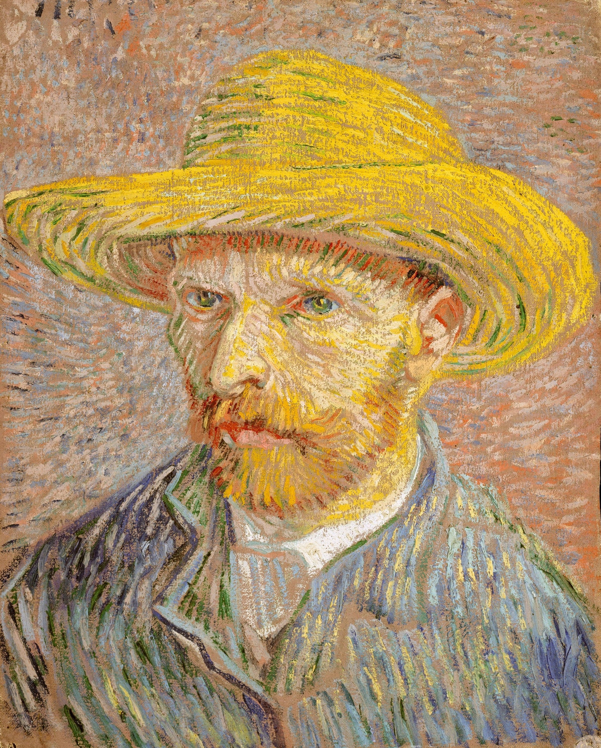 Self-Portrait with a Straw Hat original artwork