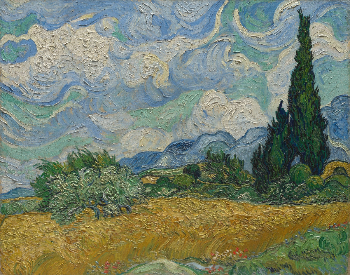 Wheat Field with Cypresses original artwork