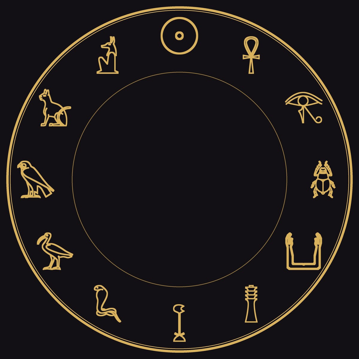 Egyptian Hieroglyphs Wall Clock (pattern artwork)