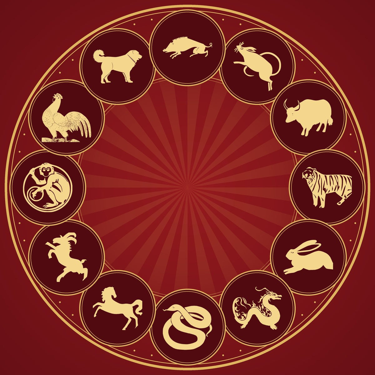 Chinese Zodiac Wall Clock (pattern artwork)