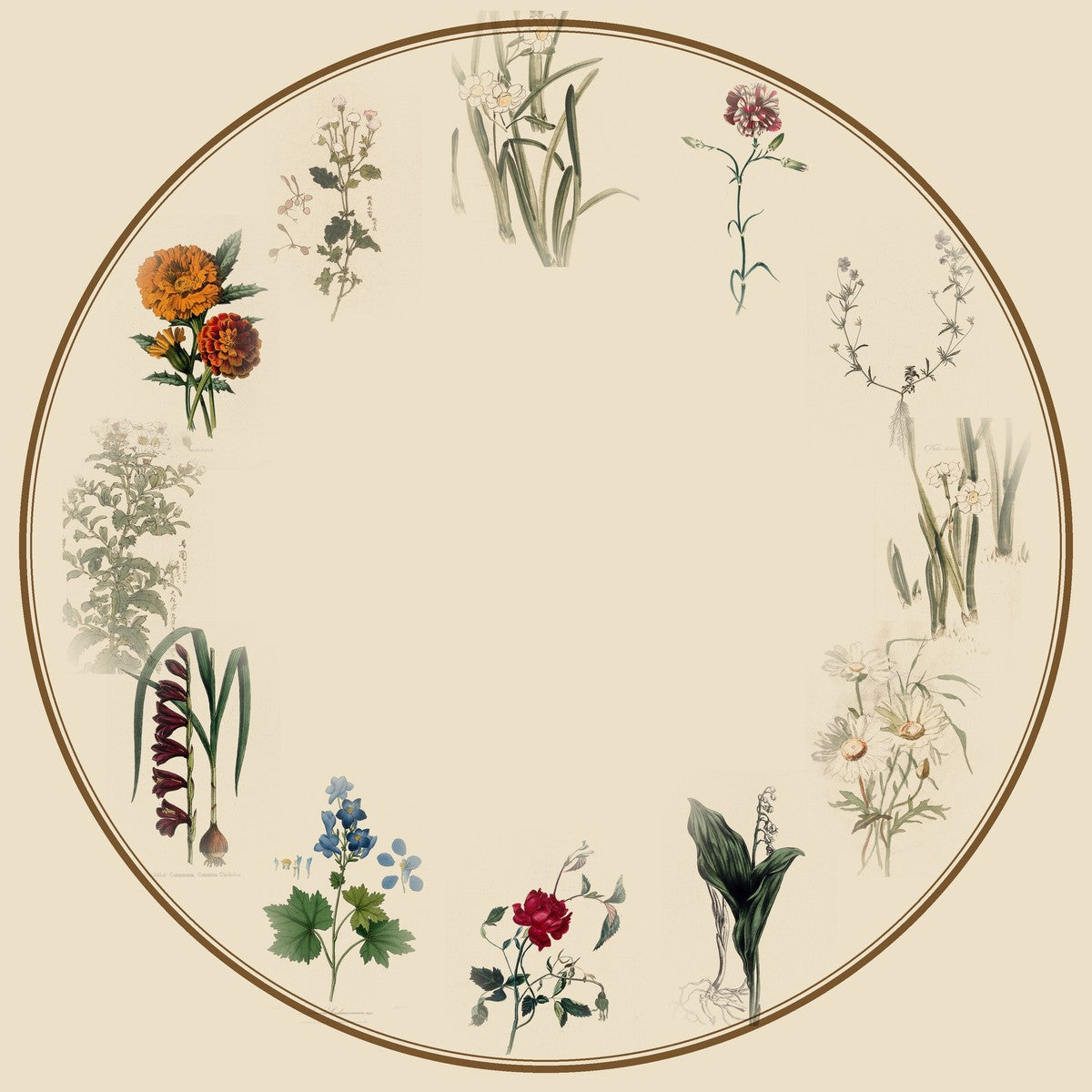 Birth Flower Botanical Wall Clock (pattern artwork)