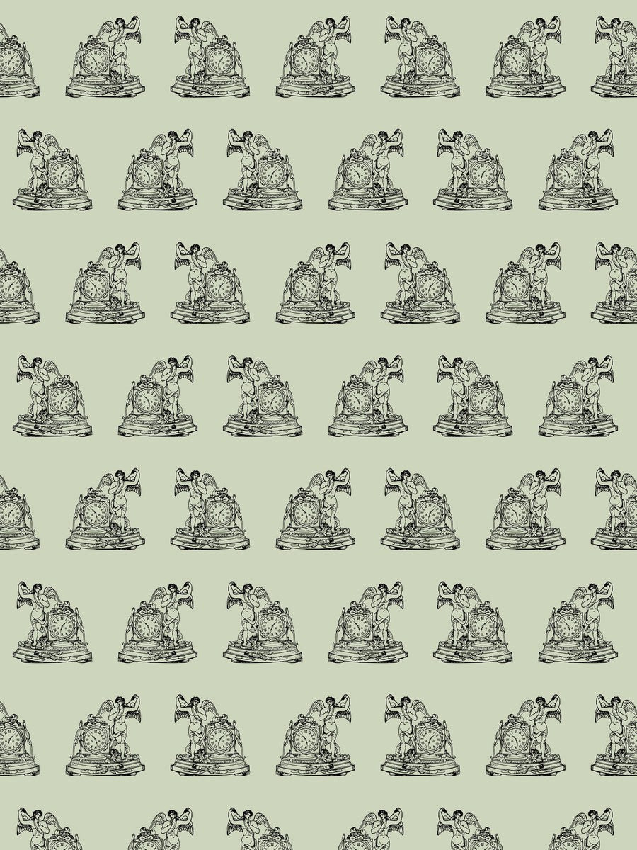 Angel and Clock Pattern (pattern artwork)