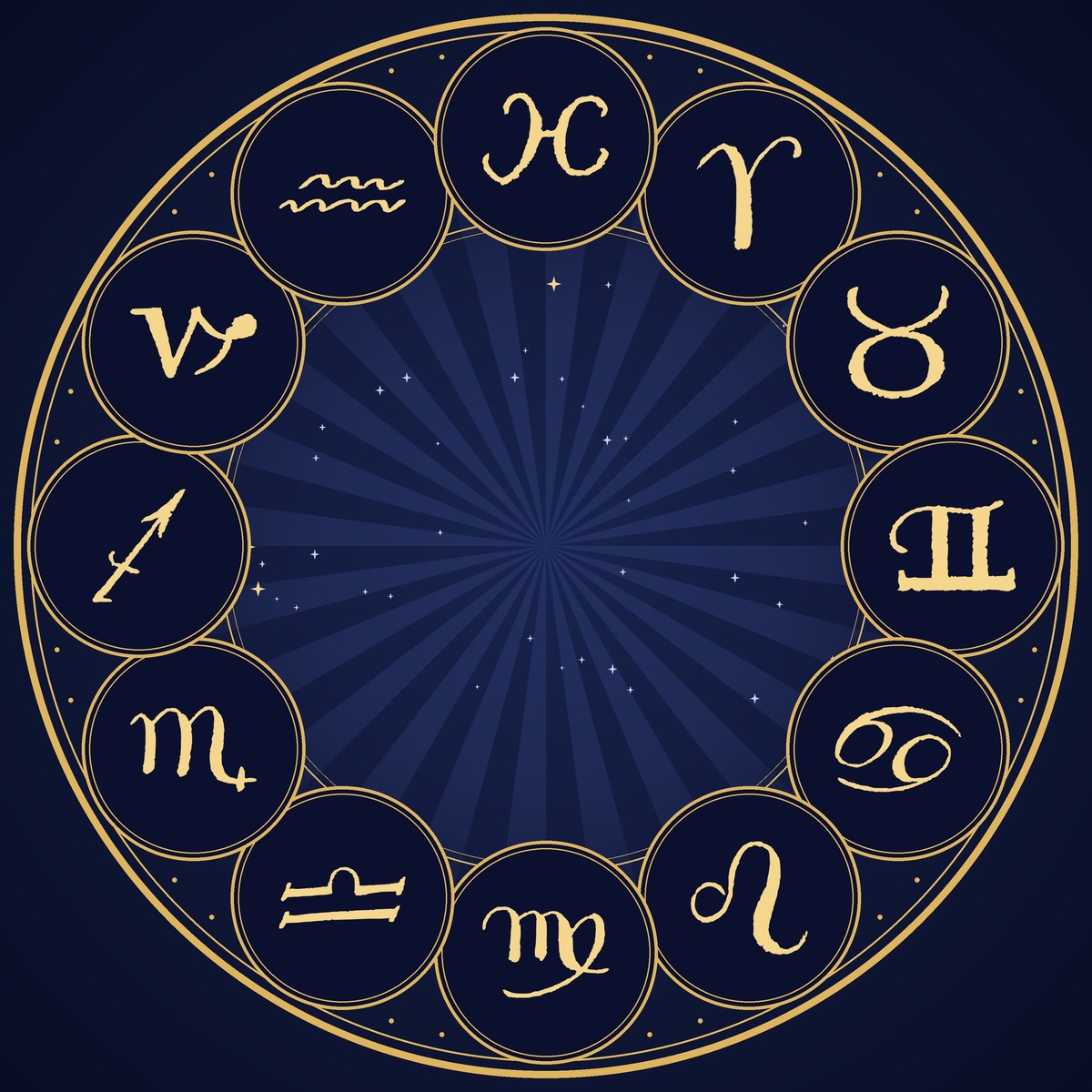 Celestial Zodiac Wall Clock (pattern artwork)