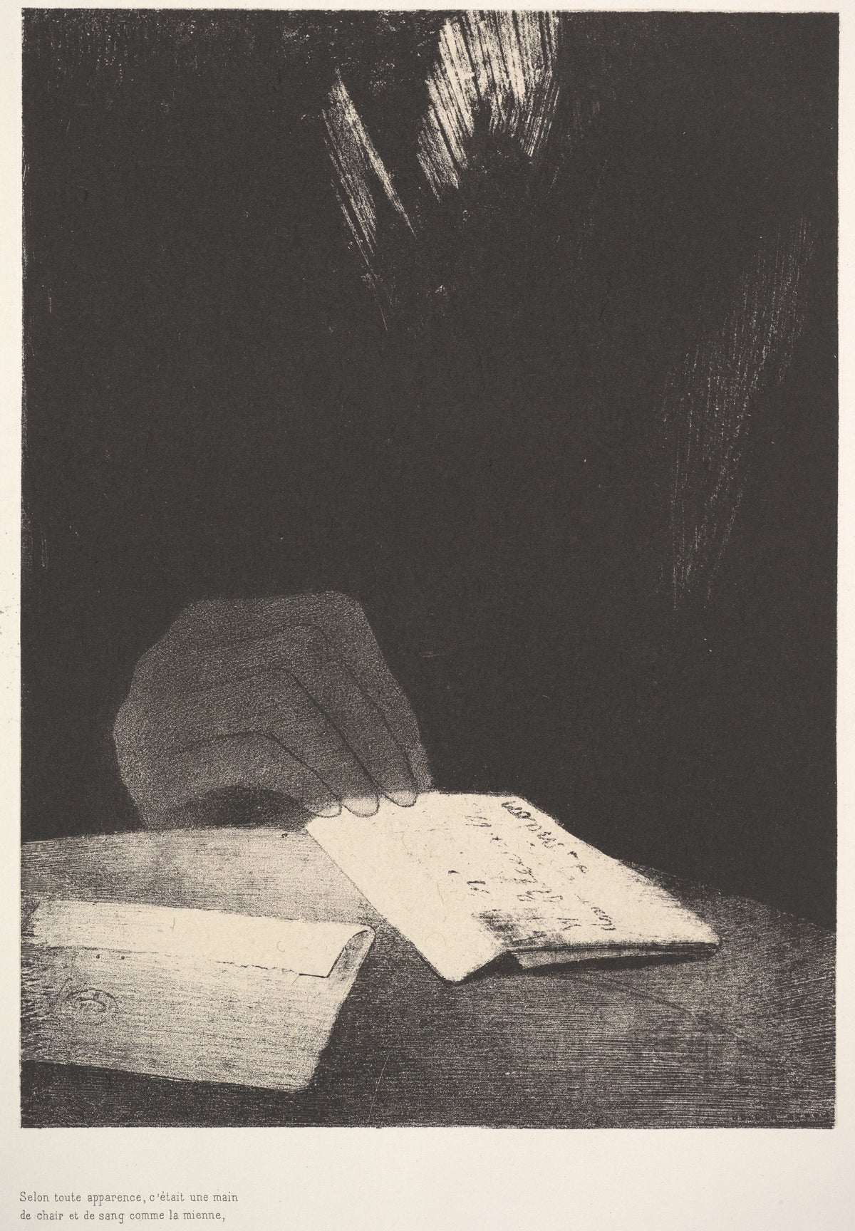 To All Appearances, It Was a Hand of Flesh and Blood by Odilon Redon (original artwork)