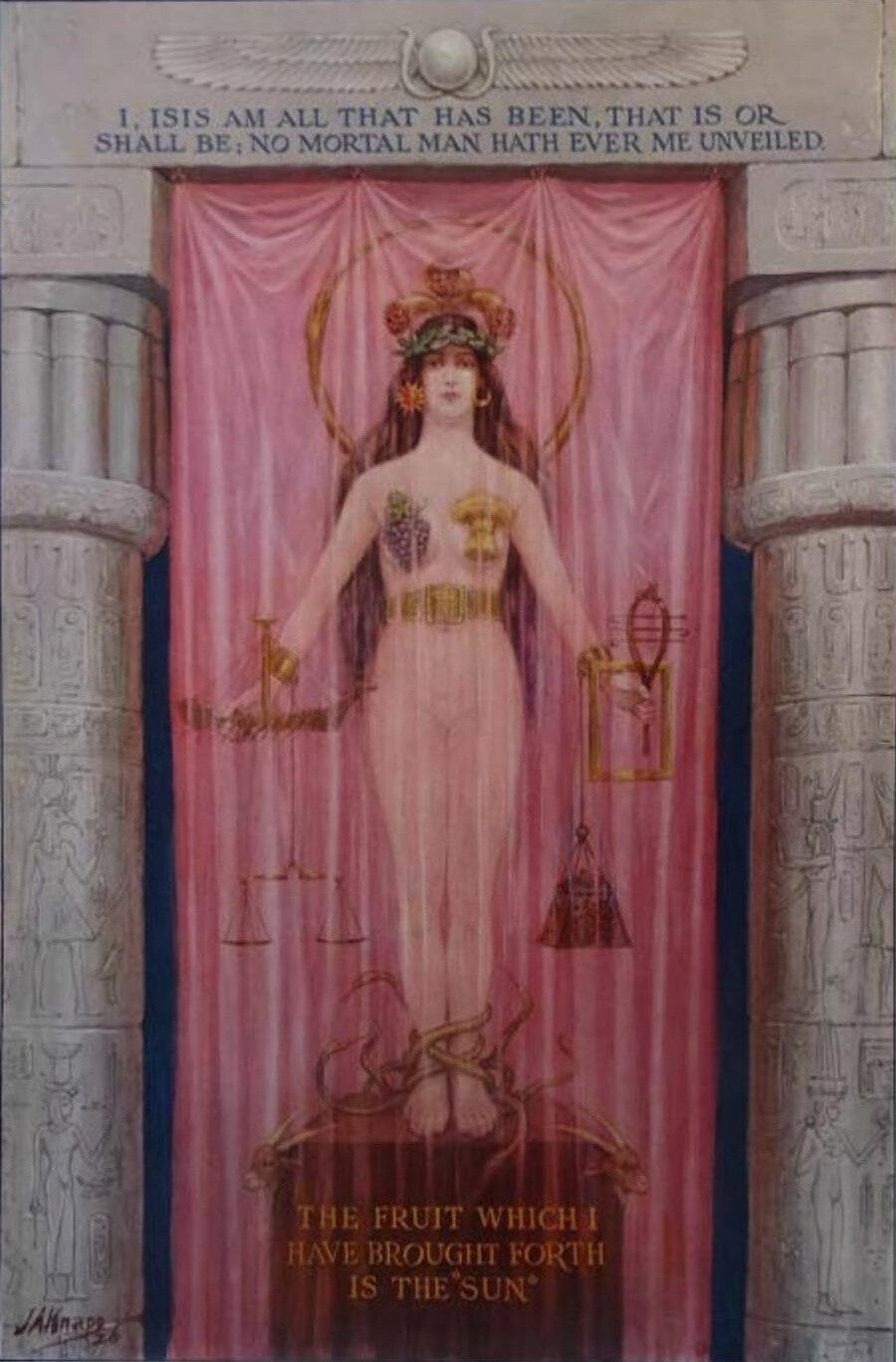 The Saitic Isis by J. Augustus Knapp (original artwork)