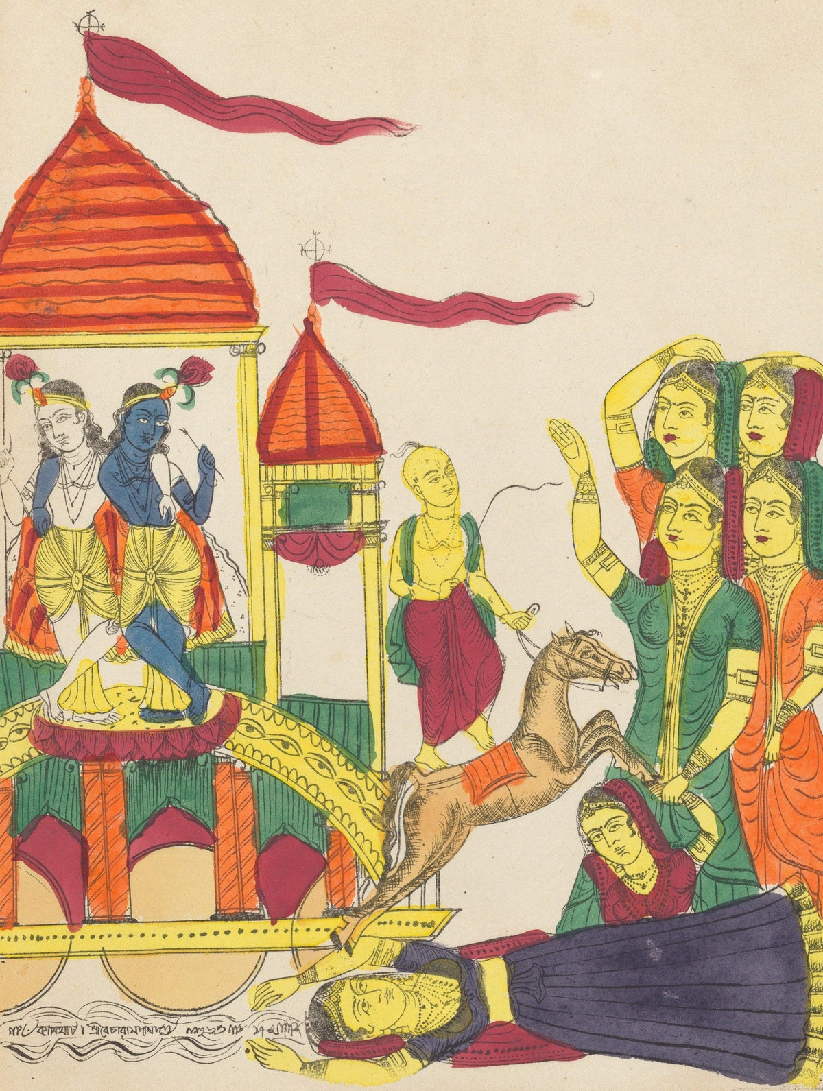 Krishna and Balarama Depart Vrindavan original artwork