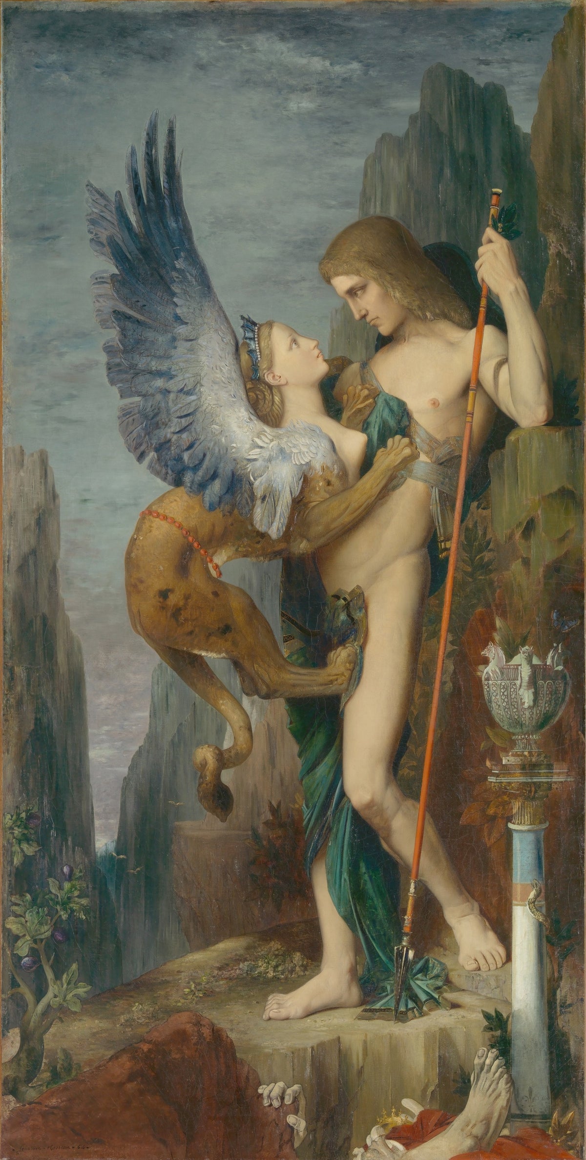 Oedipus and the Sphinx original artwork
