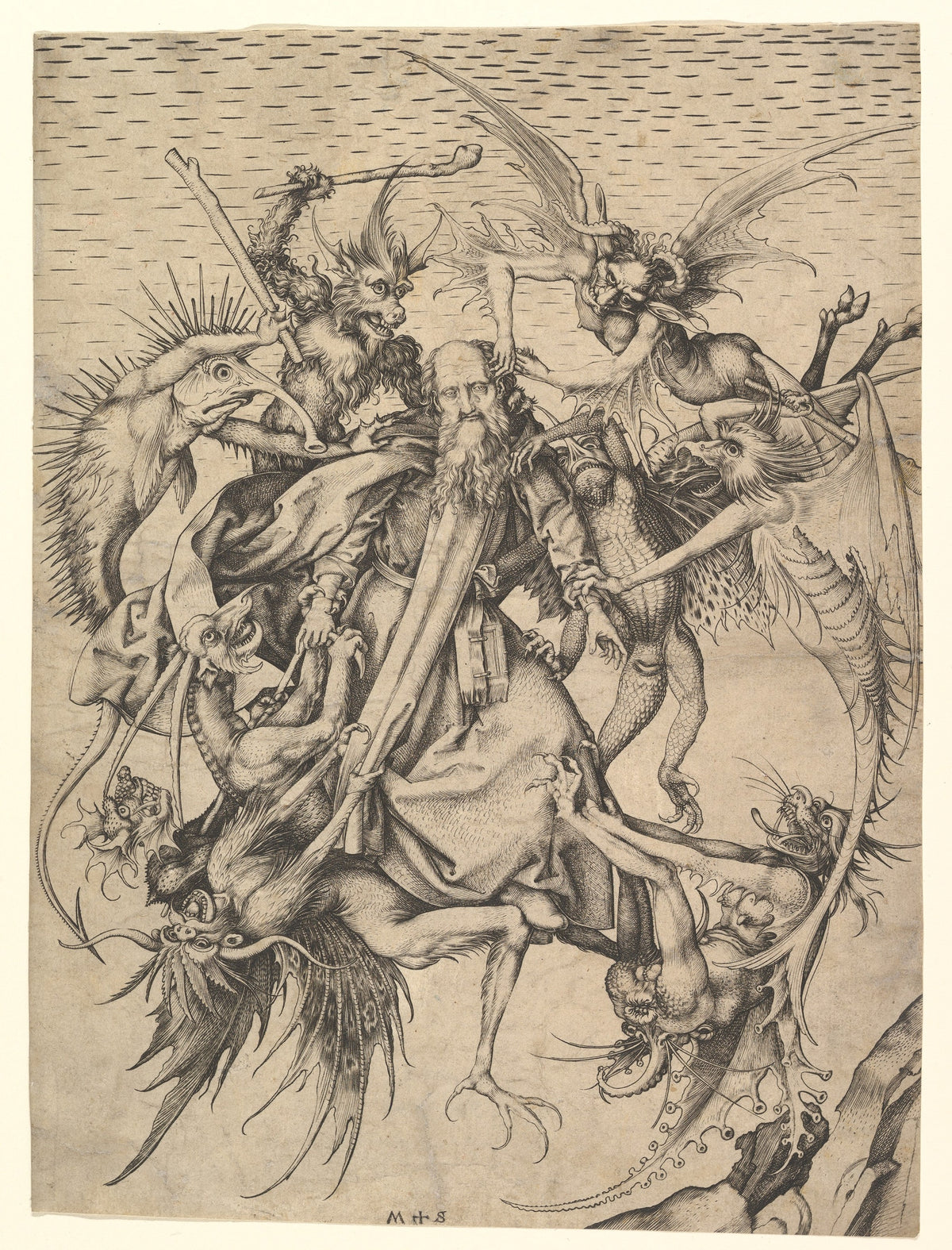 Saint Anthony Tormented by Demons by Martin Schongauer (original artwork)