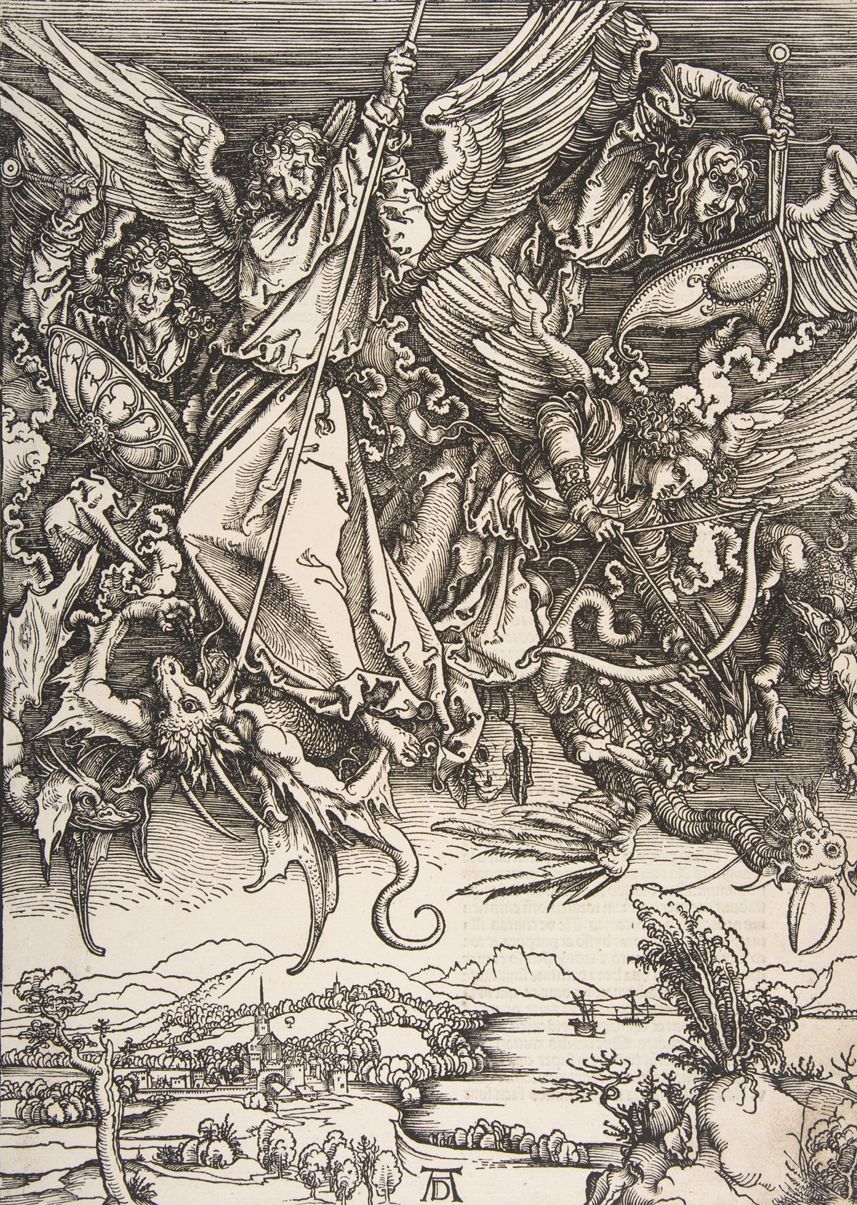 Saint Michael Fighting the Dragon, from The Apocalypse, by Albrecht Dürer (original artwork)